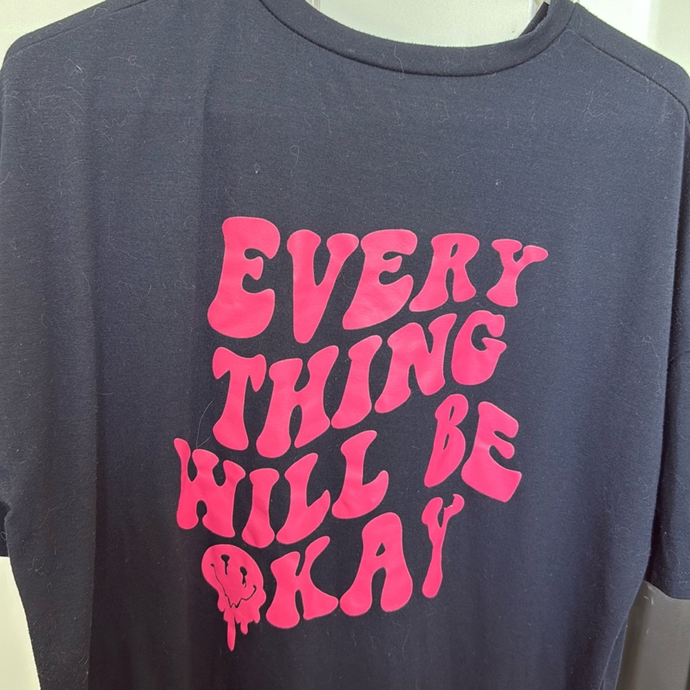 Oversized Smile Everything will be okay tee shirt